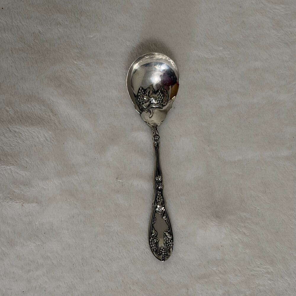 Antique Wm. A. Rogers Silverplate Sugar Spoon, Grapes Pattern, Circa 1904
